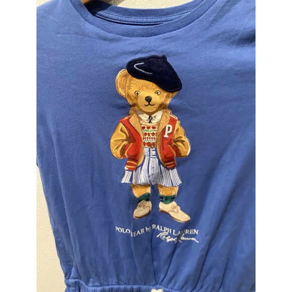 Polo Ralph Lauren Little Girls Polo Bear Cotton Jersey Dress Sz M 8-10 Years old - Picture 3 of 9
